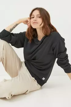 Толстовка Fatface из органического хлопка с круглым вырезом Fat Face, черный