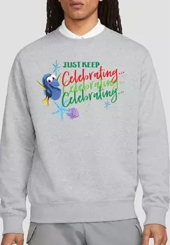 Толстовка FINDING NEMO JUST KEEP CELEBRATING CHRISTMAS WITH DORY PRINT Disney, серый