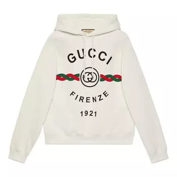 Толстовка firenze 1921 hoodie 'white' Gucci, белый