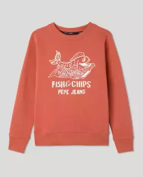 Толстовка Fish & Chips для мальчиков Pepe Jeans, оранжевый