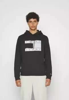 Толстовка FLAG SPRAY HOODIE UNISEX Tommy Jeans, черный