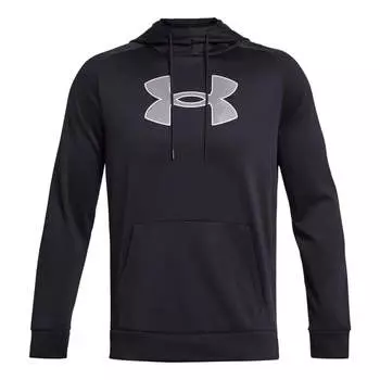 Толстовка fleece logo hoodie 'black grey' Under Armour, черный