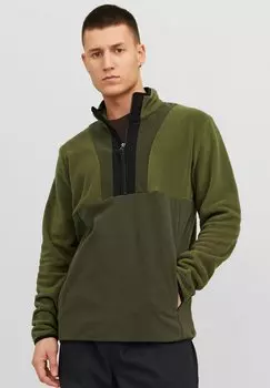 Толстовка флисовая JCOLUNAR Jack & Jones, оливковый