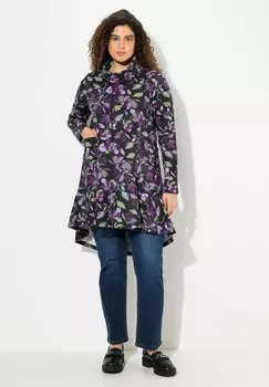 Толстовка FLORAL STAND-UP COLLAR FLOUNCE PANEL Ulla Popken, мультиколор