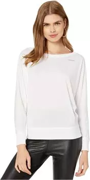 Толстовка FOR BETTER NOT WORSE Always Late Batwing Long Sleeve Dolman Top, белый