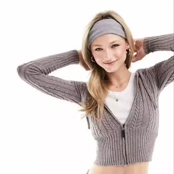 Толстовка Frankies Bikinis Aimee Cable Knit, серый