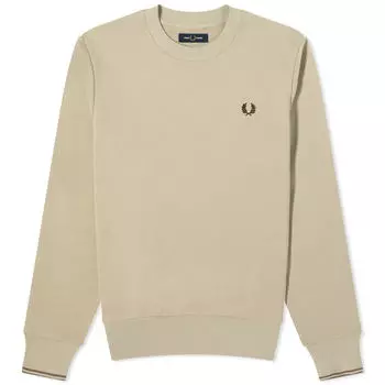 Толстовка Fred Perry Crew Sweat, цвет Warm Grey & Brick