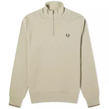 Толстовка Fred Perry Half Zip Sweat, цвет Warm Grey & Brick