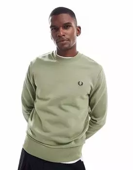 Толстовка Fred Perry с круглым вырезом зеленого цвета