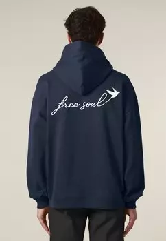 Толстовка FREE SOUL EMBROIDERY UNISEX OVERSIZE - Hoodie Mira Paris, темно-синий