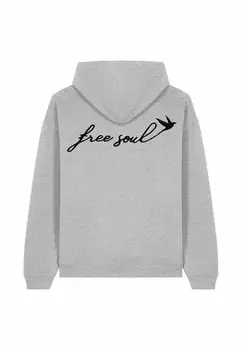 Толстовка FREE SOUL EMBROIDERY UNISEX OVERSIZE - Hoodie Mira Paris, пятнистый серый