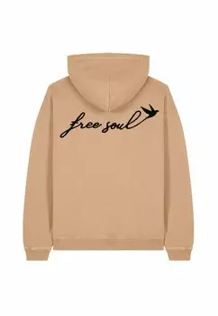 Толстовка FREE SOUL EMBROIDERY UNISEX VINTAGE con cappuccio Mira Paris, бежевый