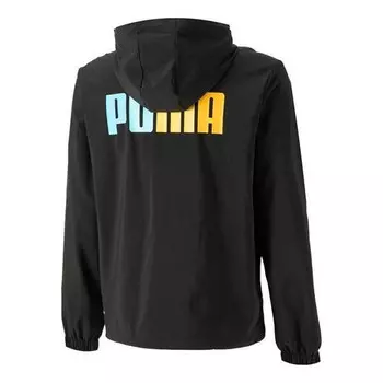 Толстовка full sleeve printed hoodie 'black' Puma, черный