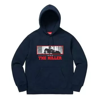Толстовка fw18 the killer hooded sweatshirt navy Supreme, синий