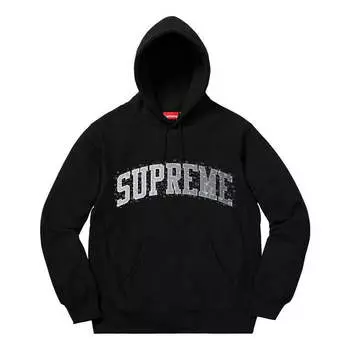 Толстовка fw18 water arc hooded sweatshirt black Supreme, черный