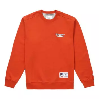 Толстовка fw18 x champion 3d metallic crewneck brick red Supreme, оранжевый