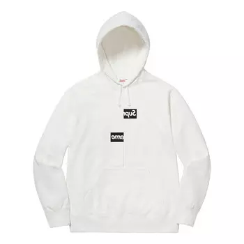 Толстовка fw18 x comme des garcons shirt split box hooded sweatshirt Supreme, белый