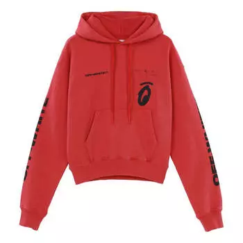 Толстовка fw19 splitted arrows oversized graffiti hooded fleece men red Off-White, красный