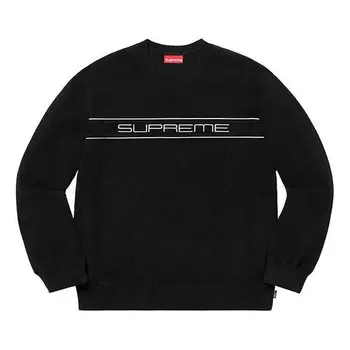 Толстовка fw19 week 10 polartec crewneck black logo Supreme, черный
