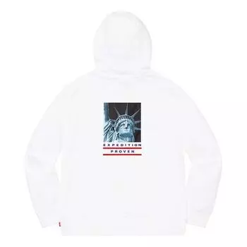 Толстовка fw19 week 10 x the north face statue of liberty hooded sweatshirt white Supreme, белый
