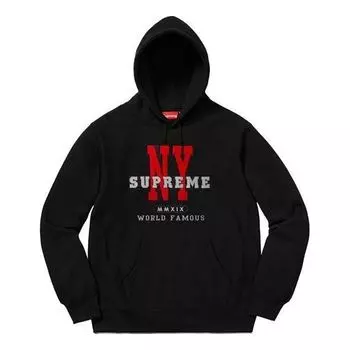 Толстовка fw19 week 13 ny hooded sweatshirt 'black' Supreme, черный