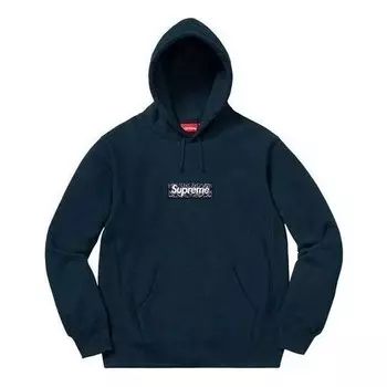 Толстовка fw19 week 16 bandana box logo hooded sweatshirt 'navy' Supreme, синий