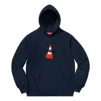 Толстовка fw19 week 1 cone hooded sweatshirt Supreme, синий