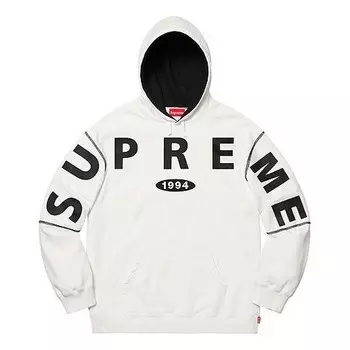 Толстовка fw19 week 1 spread logo hooded sweatshirt logo Supreme, белый