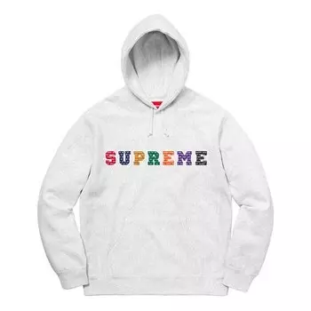 Толстовка fw19 week 1 the most hooded sweatshirt logo 'white' Supreme, белый