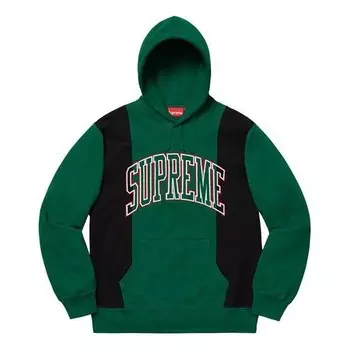 Толстовка fw19 week 4 paneled arc hooded sweatshirt Supreme, зеленый
