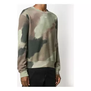 Толстовка fw20 arrows logo printing pullover men camo/green Off-White, зеленый