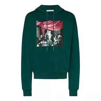 Толстовка fw20 caravaggio loose hooded pullover men green Off-White, зеленый