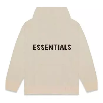 Толстовка fw20 knit logo hoodie 'khaki' Fear Of God Essentials, хаки