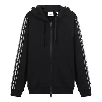 Толстовка fw20 logo cotton hooded zipper sports tops black Burberry, черный