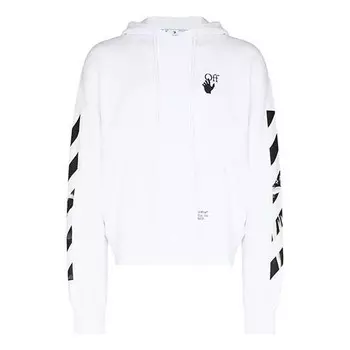 Толстовка fw21 hooded pullover long sleeves version white Off-White, белый