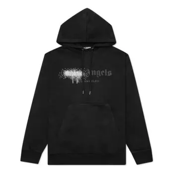 Толстовка fw22 rhinestone sprayed hoodie 'black' Palm Angels, черный