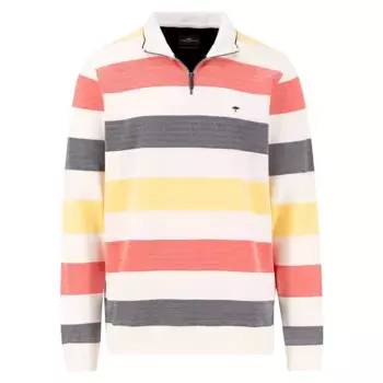 Толстовка Fynch Hatton Striped Pique half zip, белый