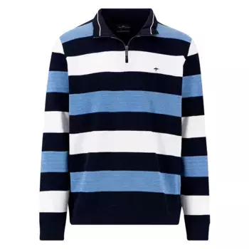 Толстовка Fynch Hatton Striped Pique half zip, синий