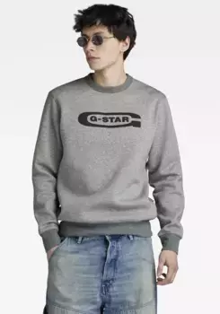 Толстовка G-Star RAW "Old school logo r sw", серый