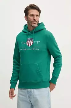 Толстовка Гант Gant, зеленый