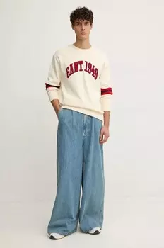 Толстовка Gant из хлопка, бежевый