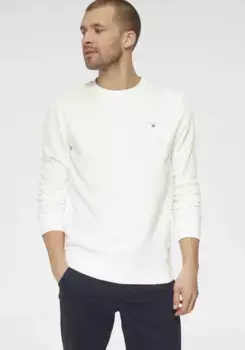 Толстовка Gant "ORIGINAL C-NECK SWEAT", с ребристыми манжетами по низу и на рукавах, цвет Eggshell