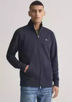 Толстовка Gant "REG SHIELD FULL ZIP SWEAT" с вышитым логотипом на груди, синий