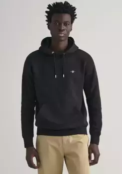 Толстовка Gant "REG SHIELD HOODIE" с вышитым логотипом на груди, черный