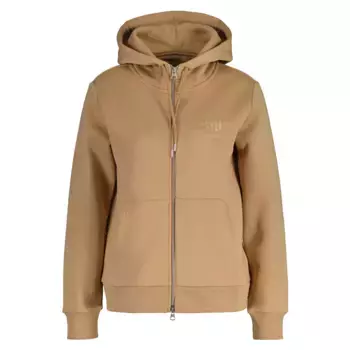 Толстовка Gant Reg Tonal Shield full zip, коричневый/бежевый