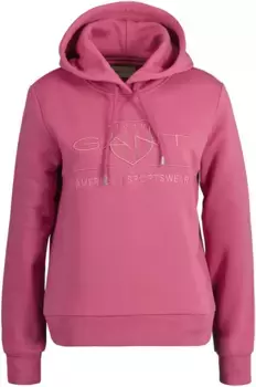 Толстовка Gant "REG TONAL SHIELD HOODIE", со шнуром, цвет Dark Lavender