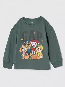Толстовка GAP Longsleeve, зеленый