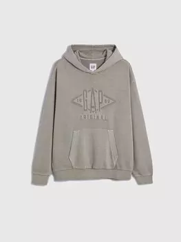 Толстовка Gap с логотипом, серо-коричневый