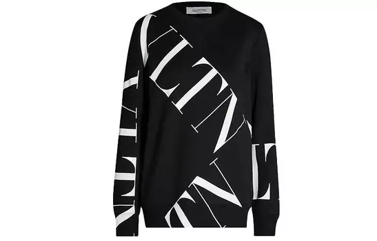 Толстовка Garavani б/у с диагональным логотипом Valentino, черный