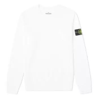 Толстовка garment dyed crew neck sweatshirt 'white' Stone Island, белый